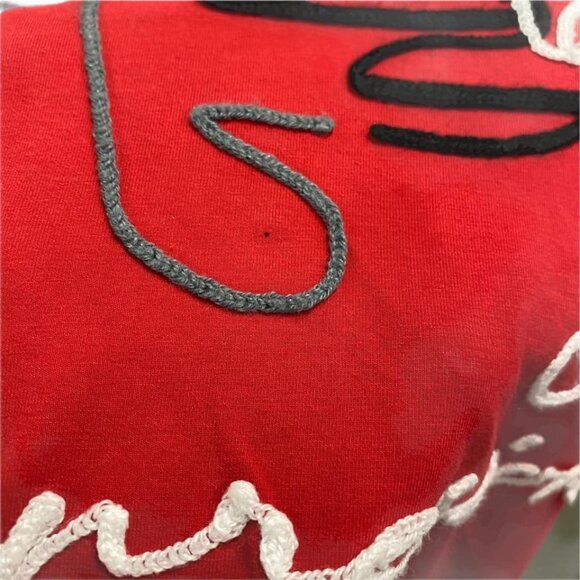 Screenshot Mens M Red "Impression" Tshirt Wearable Art Face Chain Embroidery - Picture 6 of 11